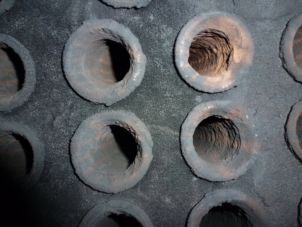 Boiler tubes with internal scale deposits